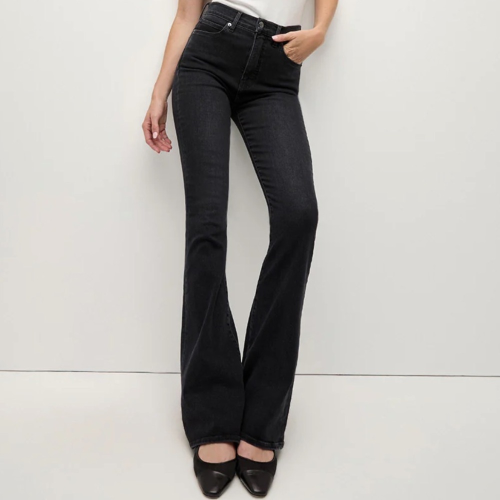 Veronica Beard Beverly High Rise Skinny Flare in Washed Onyx